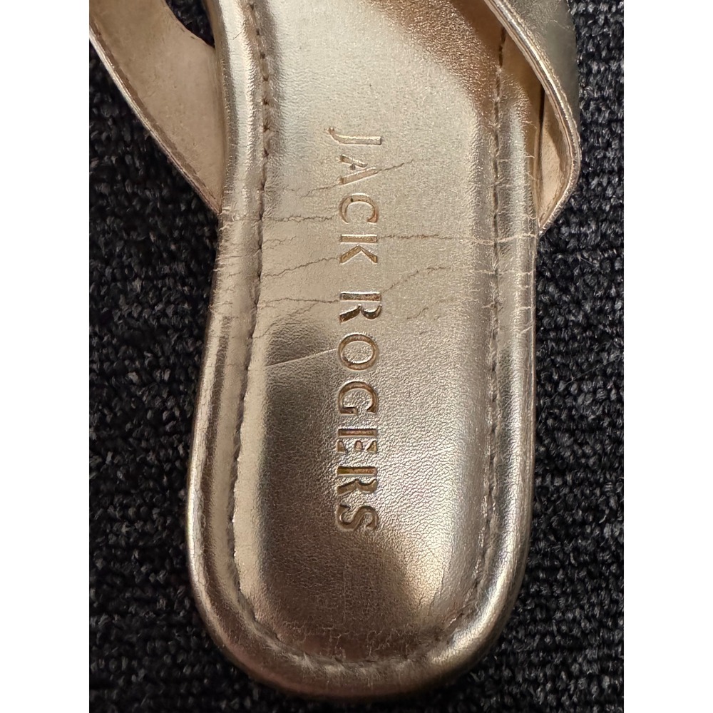 Jack Rogers Womens 8M Metallic Gold Whipstitch Rondelle Flat Flip Flop Sandals - Picture 5 of 10